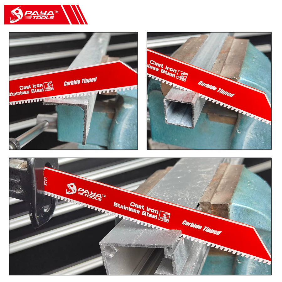 PAYA Hartmetallbestücktes Sägeblatt für die Stichsäge, 9 Zoll, 8TPI, für Metall, Gusseisen, Legierungsstahl und Edelstahl - Bild 3