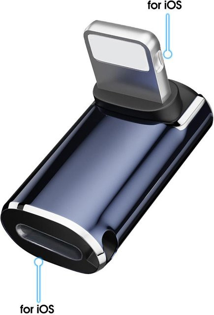 Fonken USB-C auf Lightning Konverter-Adapter mit 27W PD Schnellladefunktion und Datensynchronisation, Blau - Bild 1