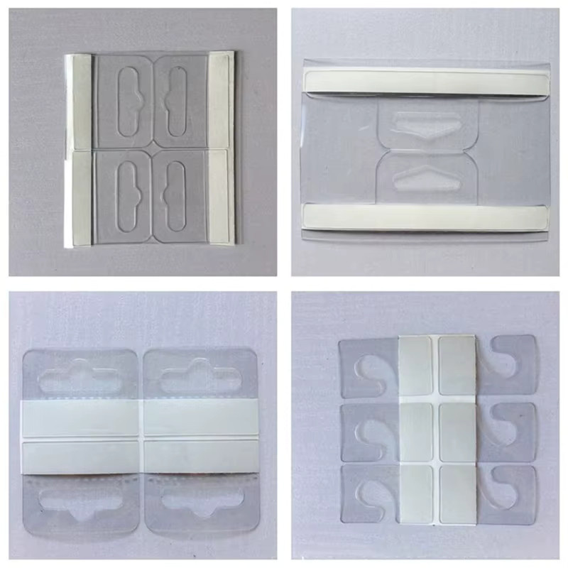 100 Stück PVC Slot Hole Kleber Haken Tags in Transparent für Merchandise Display und Paketboxen - Bild 2
