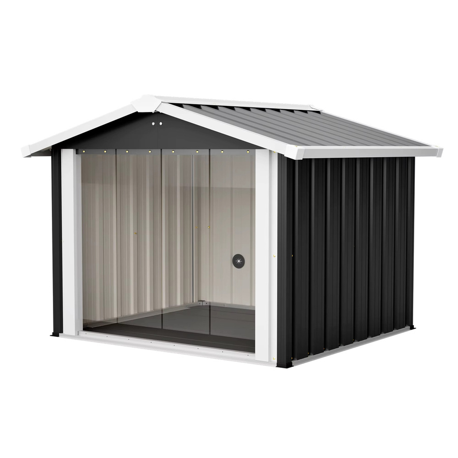 Wetterfeste Outdoor-Hundehütte von Svintora in Grau mit Schrägdach, B/T/H: 102 x 91 x 84 cm - Bild 1