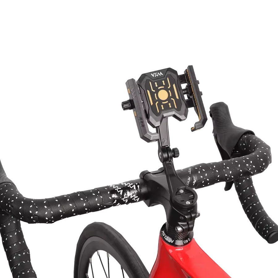 Fahrrad-Handyhalterung mit verstellbarem und stoßdämpfendem Halterungsset für Mountainbikes in Schwarz und Gold - Bild 5