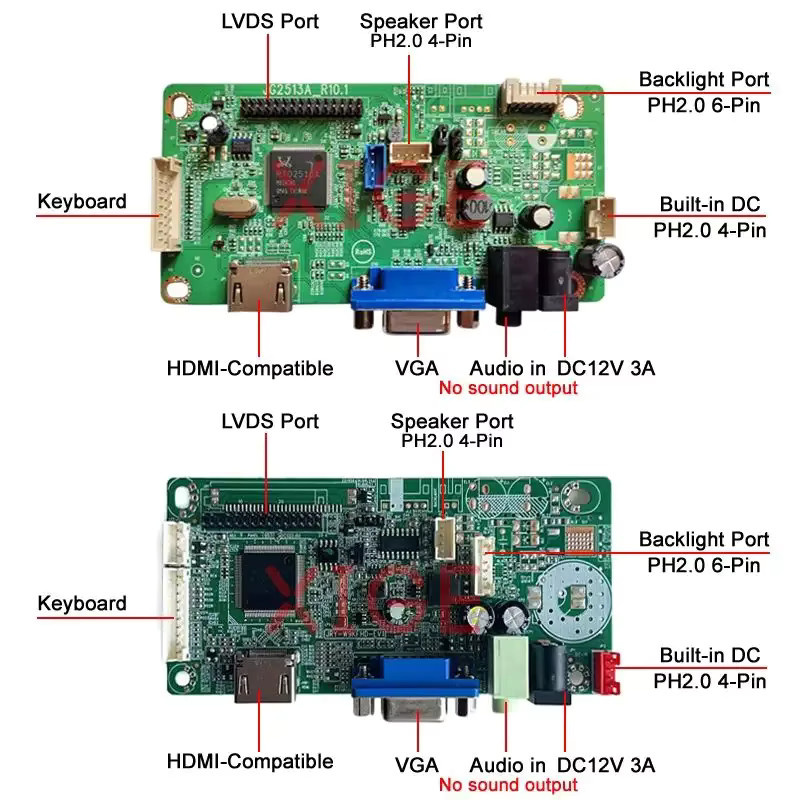 LCD-Monitor-Controller-Treiberplatine DIY-Kit mit HDMI und VGA für B141XG08, B141XG09, B141XG05, B141XG13, 30-polig LVDS, Auflösung 1024 x 768, 1-CCFL - Bild 2