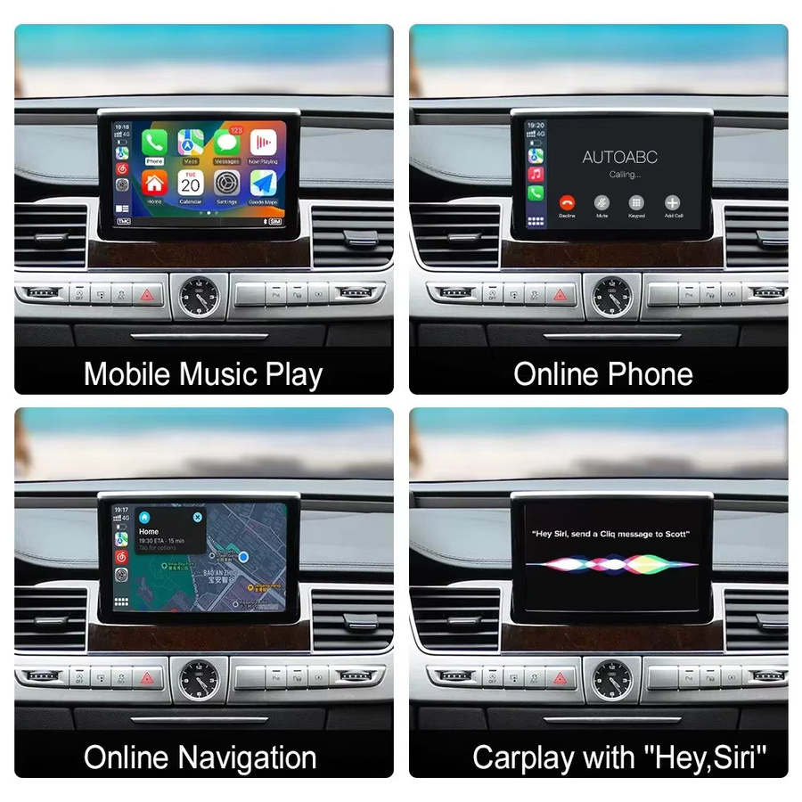 AUTOABC Wireless Android Auto und CarPlay Schnittstelle für Audi A8 2011–2017 in Schwarz mit Mirror Link und AirPlay - Bild 3