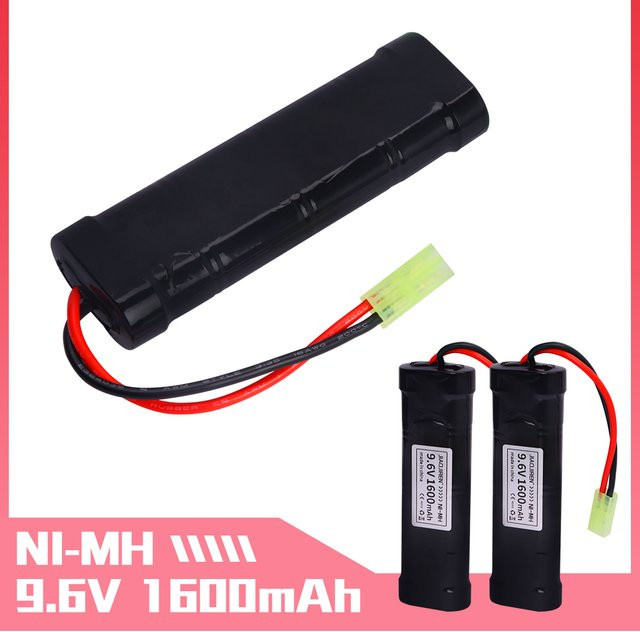 Jiaojiren NiMH Akku Set mit Ladegerät 9,6 V 1600 mAh Schwarz für Airsoft Mini AK-Serie oder modifizierte AEGs mit Tamiya Anschluss - Bild 1