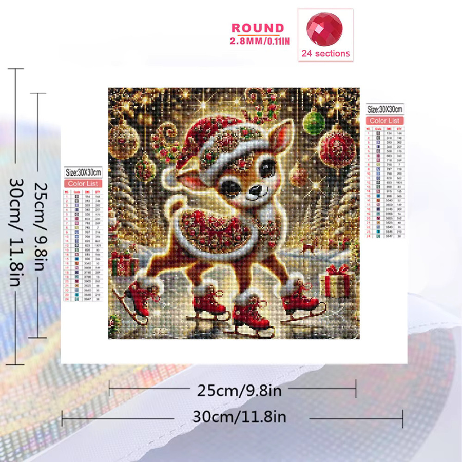 EverShine Diamond Painting Set Hirsch Motiv in Multicolour mit runden Strasssteinen für DIY Acryl Mosaik Bastelbedarf - Bild 2