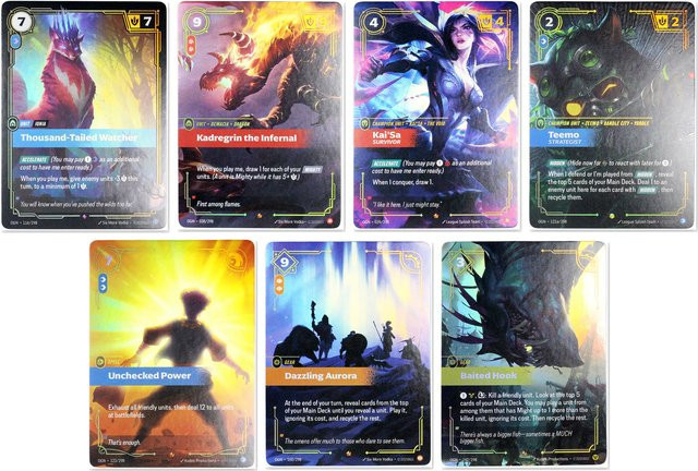 SHININGSOUL Riftbound Origins OGN Proxy-Karten, Kai'Sa Teemo Kadregrin Gear & Spell Alternate Art Custom Collectible Card, ab 18 Jahren - Bild 1