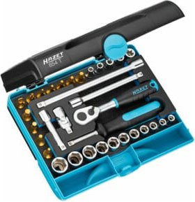 Hazet Steckschlüssel-Satz 854T mit 33 Werkzeugen, 1/4 Zoll (6,3 mm) Vierkant, verschiedene Profile wie Außen-Sechskant, TX, Schlitz, Kreuzschlitz PH und Innen-Sechskant - Bild 1