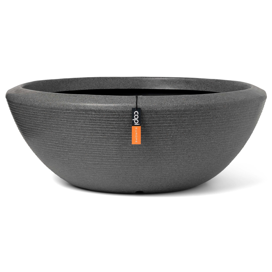 Capi Pflanzschale Niedrig Granite in Anthrazit mit Steinoptik, Durchmesser: 61 cm, Höhe: 25 cm - Bild 2