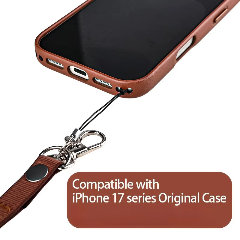 Apple iPhone Lanyard aus gewebtem Geflecht in Braun als Anti-Verlust-Armband für iPhone 17 Pro Max, 16, 15, 14 und 13 - Bild 2