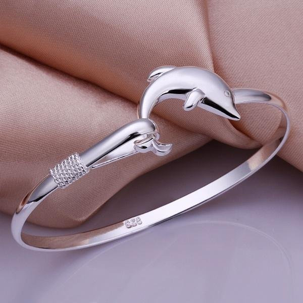 Armband Anhänger Delfine, Silber, Kupfer, Damen - Bild 1