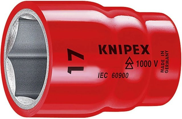 Knipex Steckschlüsseleinsatz Doppel Sechskant mit Innenvierkant 1/2 Zoll aus Chrom-Vanadium - Bild 1