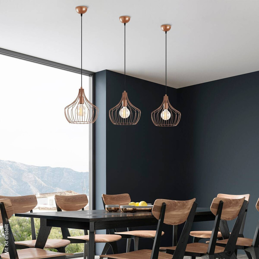 Opviq Pendelleuchte Mezopotamya in Kupfer, moderne Metall-Hängeleuchte mit 1 E27 Fassung, Breite: 27 cm, Höhe: 126 cm, Tiefe: 27 cm - Bild 3