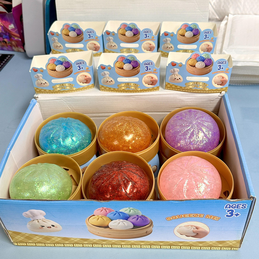 Knödel-Figur, Lebensmittel-Ornament, Fidget-Spielzeug, multicolor, round - Bild 2