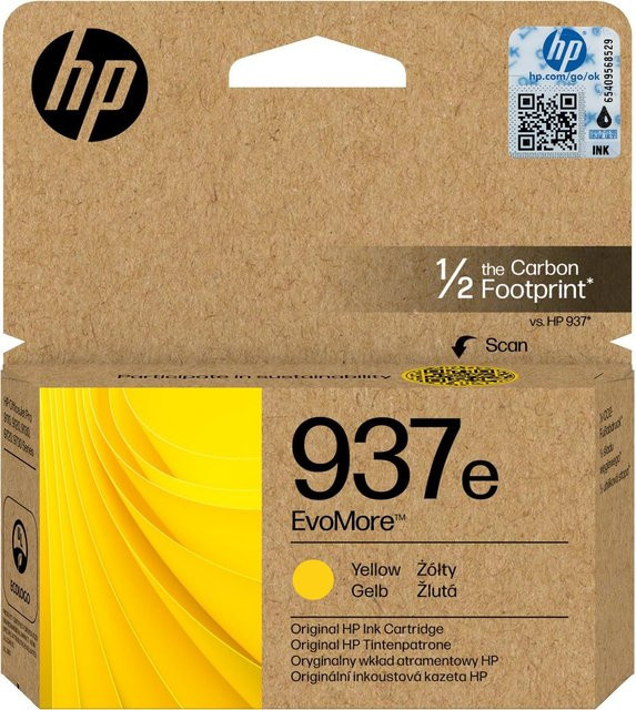 HP 937e EvoMore Tintenpatrone Gelb für Officejet Pro 9110b, 9120b, 9720E, 9730e - Bild 1