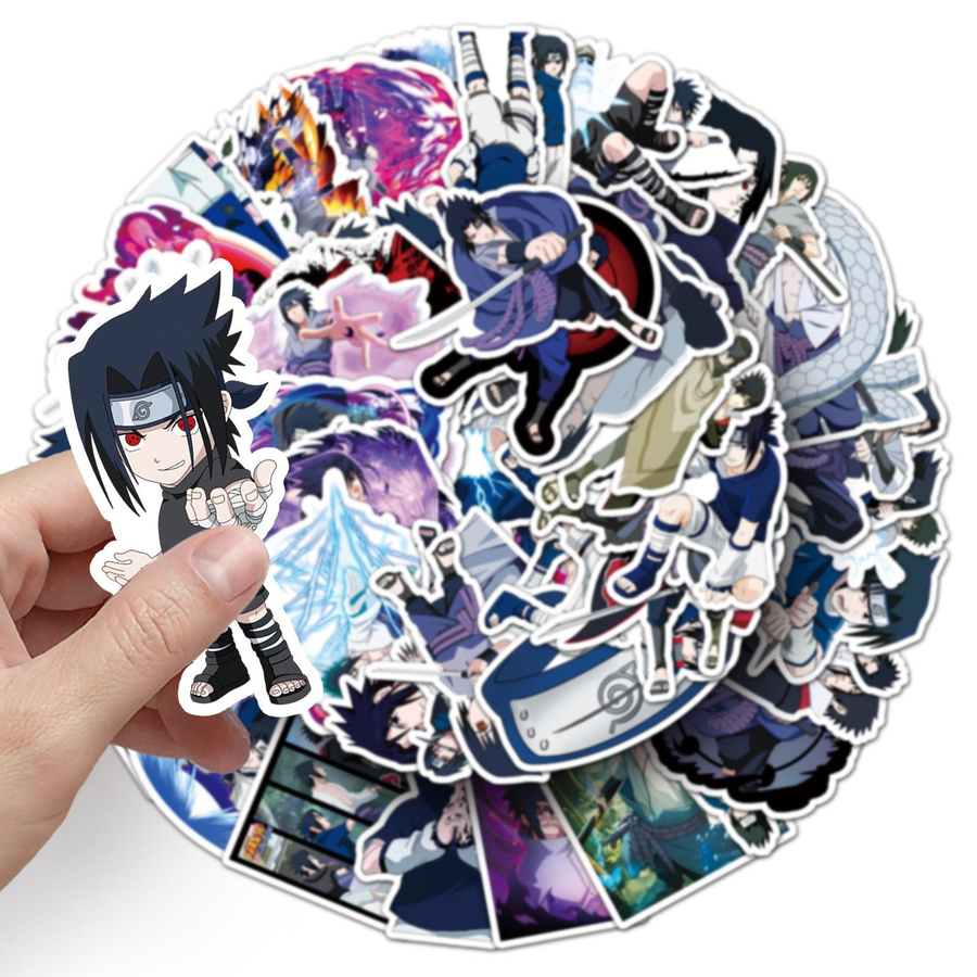 50 Uchiha Sasuke Cartoon Aufkleber im Naruto Design für Mobile und Koffer, Mehrfarbig - Bild 5