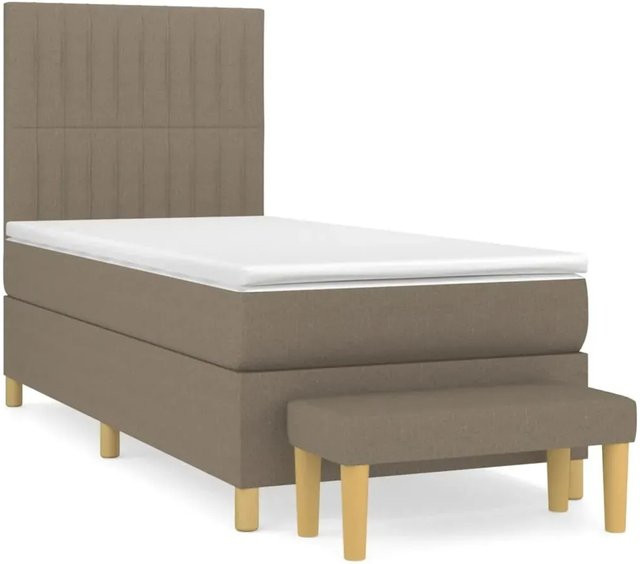 vidaXL Boxspringbett mit Matratze Hybrid-Design in Taupe, B/T/H: 80 x 200 cm - Bild 1
