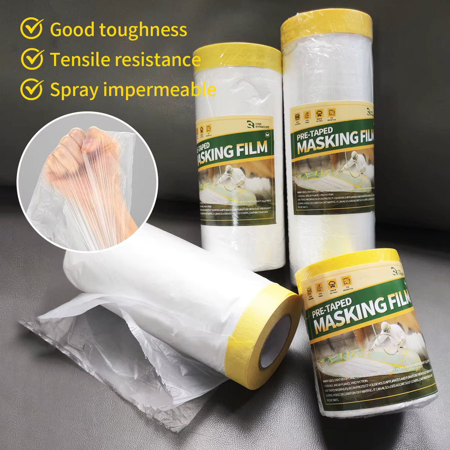 Professionelle Abdeckfolie zum Abkleben von Sockeln, Rahmen und Karosserien, farbklebend, orange und transparent - Bild 2