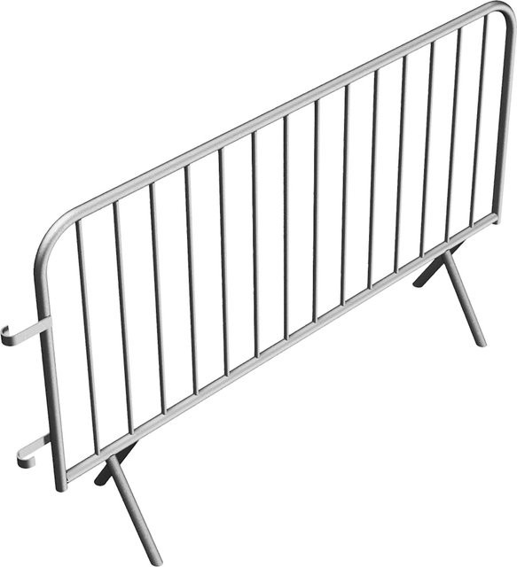 Schake Absperrgitter Typ B Site Fence aus Stahl in Silber mit 14 Stäben und 2 m Breite - Bild 1