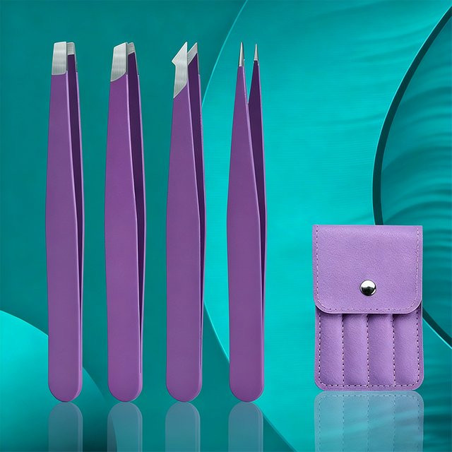 Ouriner Augenbrauenpinzette, 4-teiliges Set, Edelstahl, Unisex - Bild 1