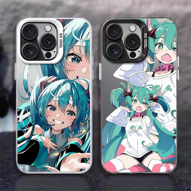 Kawaii Hatsune Miku Handyhülle für iPhone 12 13 14 15 16 Pro Max Plus – Niedrige Anime Schutzhülle in Multicolour - Bild 1