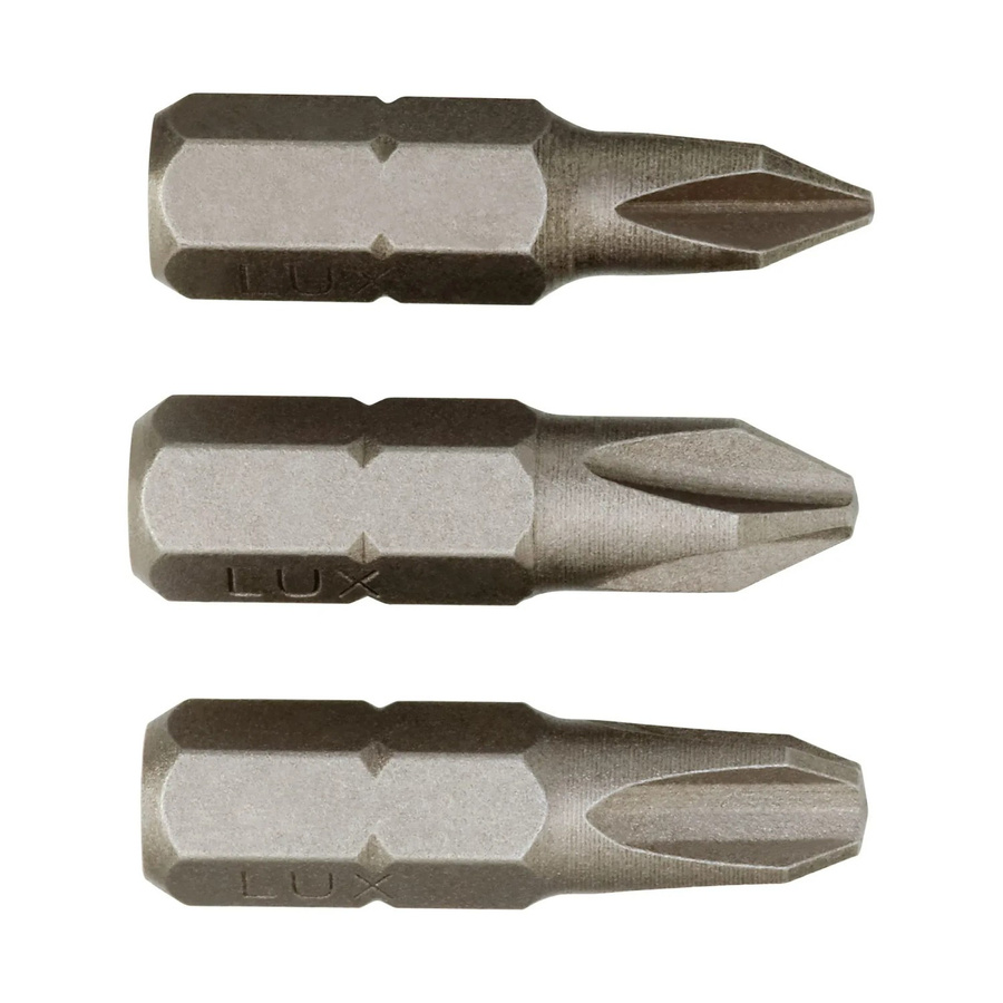 LUX-TOOLS Bit-Satz Kreuzschlitz PH1 PH2 PH3 in Silber - Bild 2