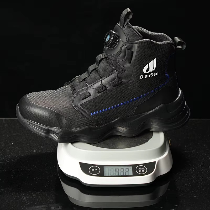 Kankeirr Herren Sicherheitsschuhe High Top Arbeitsschuhe mit Stahlkappe in Schwarz - Bild 4