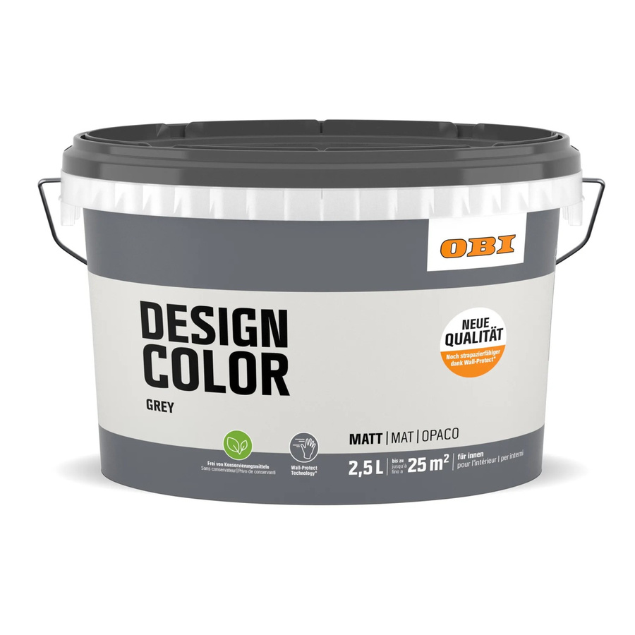 OBI Design Color Dispersionsfarbe für Mauerwerk in Grau, 2,5 l - Bild 2