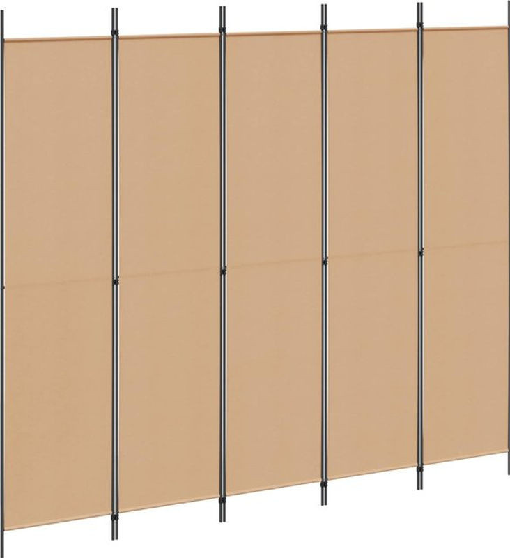 5-teiliger Raumteiler vidaXL in Beige aus Textil und Metall, modern und freistehend, B: 250 cm, H: 220 cm - Bild 1