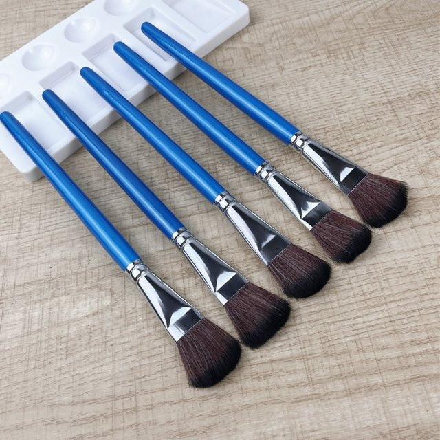 5er Set Yutiars Mopp Pinsel für Acrylmalerei und Körperbemalung, Oval, Blau - Bild 1