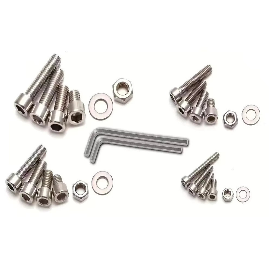 240-teiliges Set aus Mutter- und Bolzenkombinationen in Silber aus Edelstahl mit M2, M3, M4 und M5 sechseckigen Schrauben, Muttern und flachen Unterlegscheiben - Bild 3