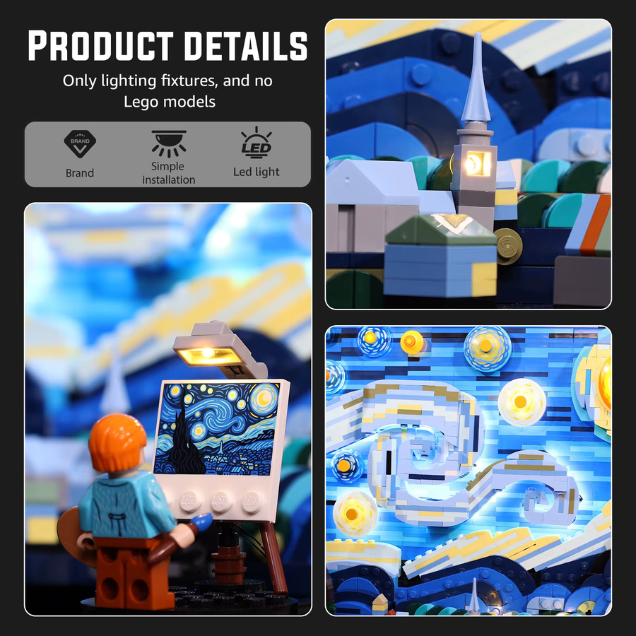 LEGO Vincent Van Gogh Die Sternennacht 21333, LED-Lichtset - Bild 2