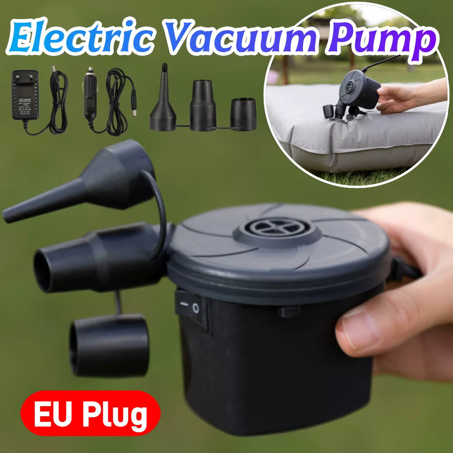 Elektrische Luftpumpe APWIKOGER tragbarer aufblasbarer Pumpenkompressor für Matratzen und Schwimmbecken in Schwarz mit EU-Stecker - Bild 2
