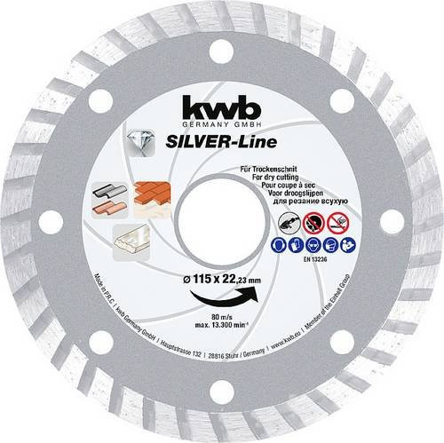 Kwb Diamanttrennscheibe für Stein in Silber, Durchmesser: 230 mm, Bohrungs-Ø: 22,23 mm - Bild 1
