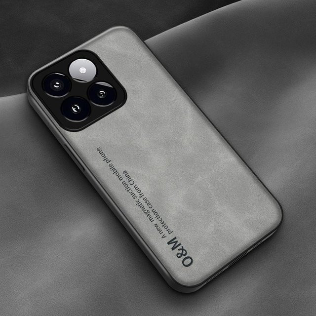 Stoßfeste Schutzhülle für Xiaomi 14T Pro, Mi 14 und 13T Pro mit integrierter magnetischer Autohalterung in Grau - Bild 1