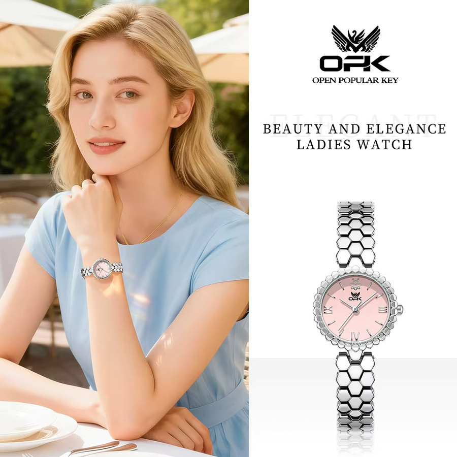OPK Armbanduhr, Quarz, Gold, Edelstahl, Diamantbesetzt, Damen - Bild 4