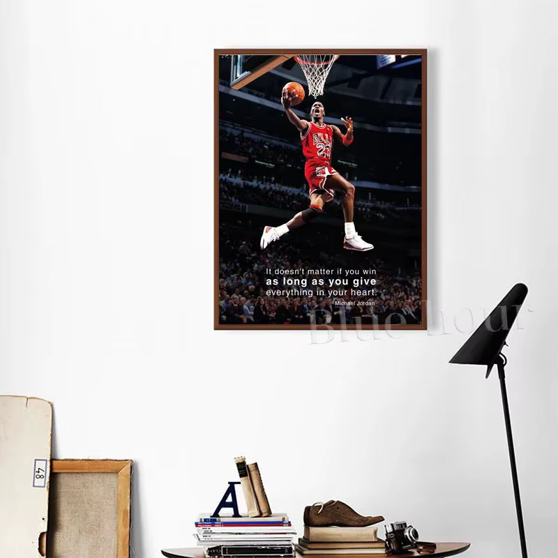 Basketball Poster Jordan Slam Dunk Wettbewerb Leinwand Wanddekoration für dein Zimmer in Multicolor - Bild 2