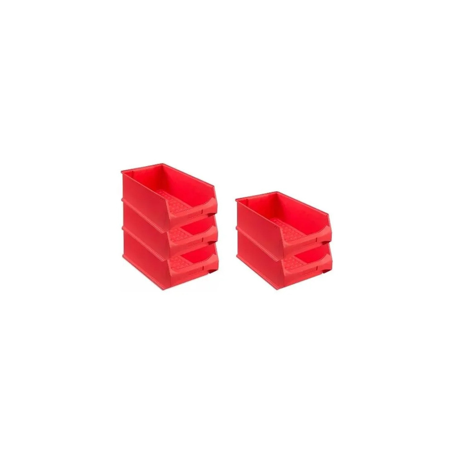 PROREGAL SparSet 5x Rote Sichtlagerboxen mit 21,8 Litern Volumen, B/T/H: 20 x 30 x 50 cm - Bild 2