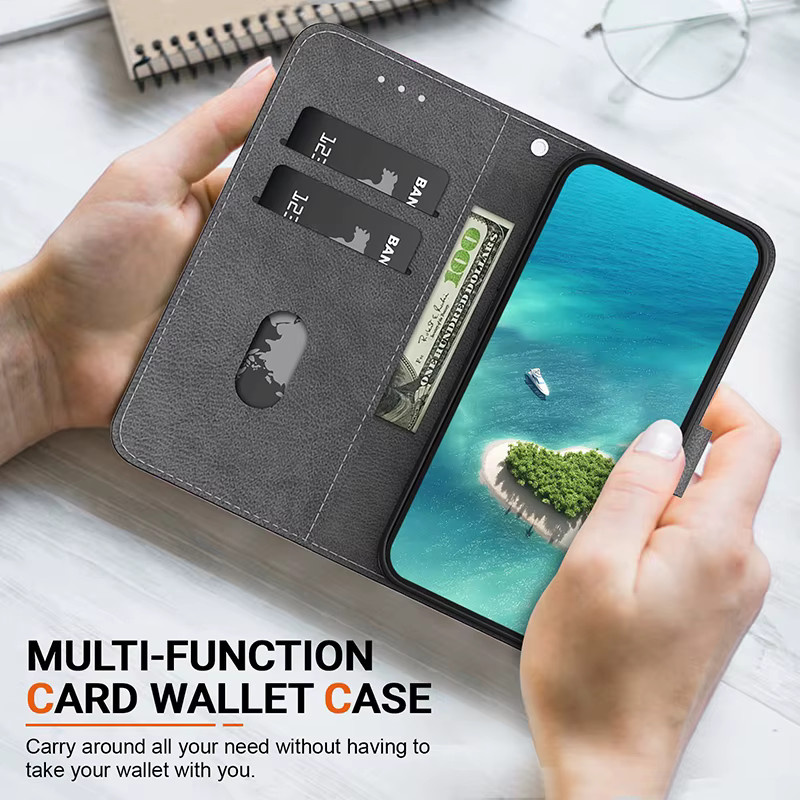 JESSLEI Stand Flip Wallet Case Leder Schutzhülle für iPhone 11 12 13 14 15 16 17 Pro Max XR Plus 16e 17 Air - Bild 4