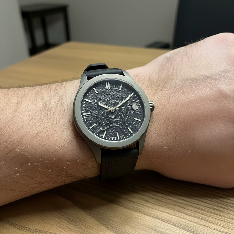 FancyWrist Zifferblatt 3D Mond Muster, 28,5 mm, Schwarz, für NH35 NH36 Bewegung - Bild 3