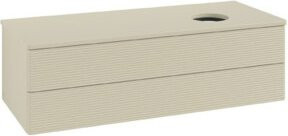 V&B Waschtischunterschrank Antao mit Frontstruktur in Grau lackiert, B/T/H: 120 x 50 x 50 cm - Bild 1
