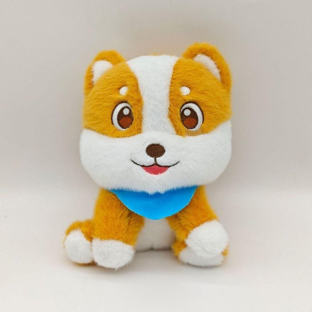 Yiran toy Bibby Shiba Inu Corgi Plüschtier, mit blauem Lätzchen, ab 3 Jahren - Bild 1