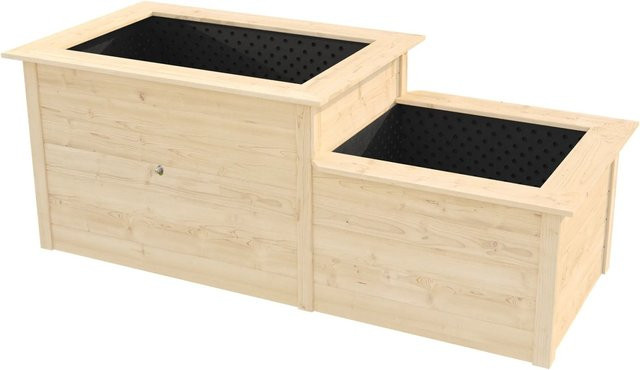 Weka 2-Stufen-Hochbeet aus Fichtenholz in Beige, B/T/H: 205 x 79 x 81 cm - Bild 1
