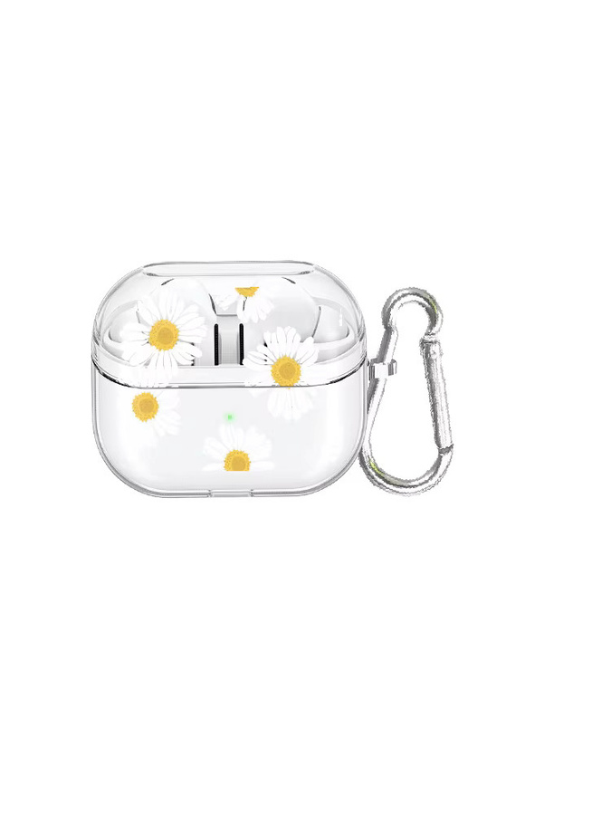 Samsung Kopfhörerhülle mit Blumenmuster für Galaxy Buds 4 Pro, 3 Pro, 3 FE und Live, transparent - Bild 3