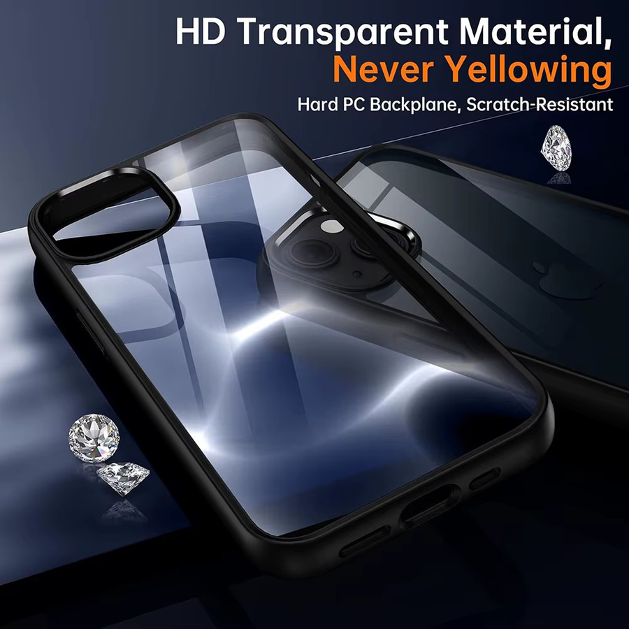 Stoßfeste Silikon-Handyhülle Candy mit klarer Rückseite für iPhone Modelle in Transparent oder Lila - Bild 1