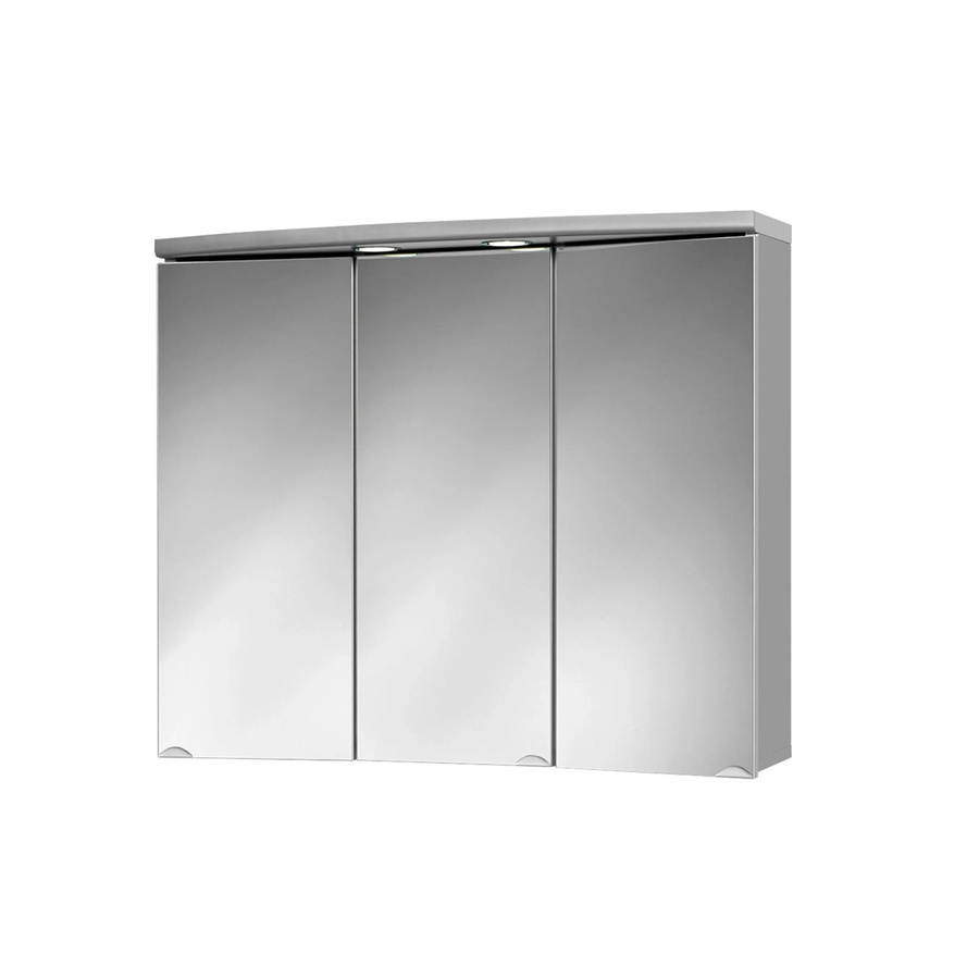 Jokey Spiegelschrank Ancona in Alufarben Hochglanz mit LED-Beleuchtung und Regalen, B: 83 cm, H: 69 cm - Bild 2