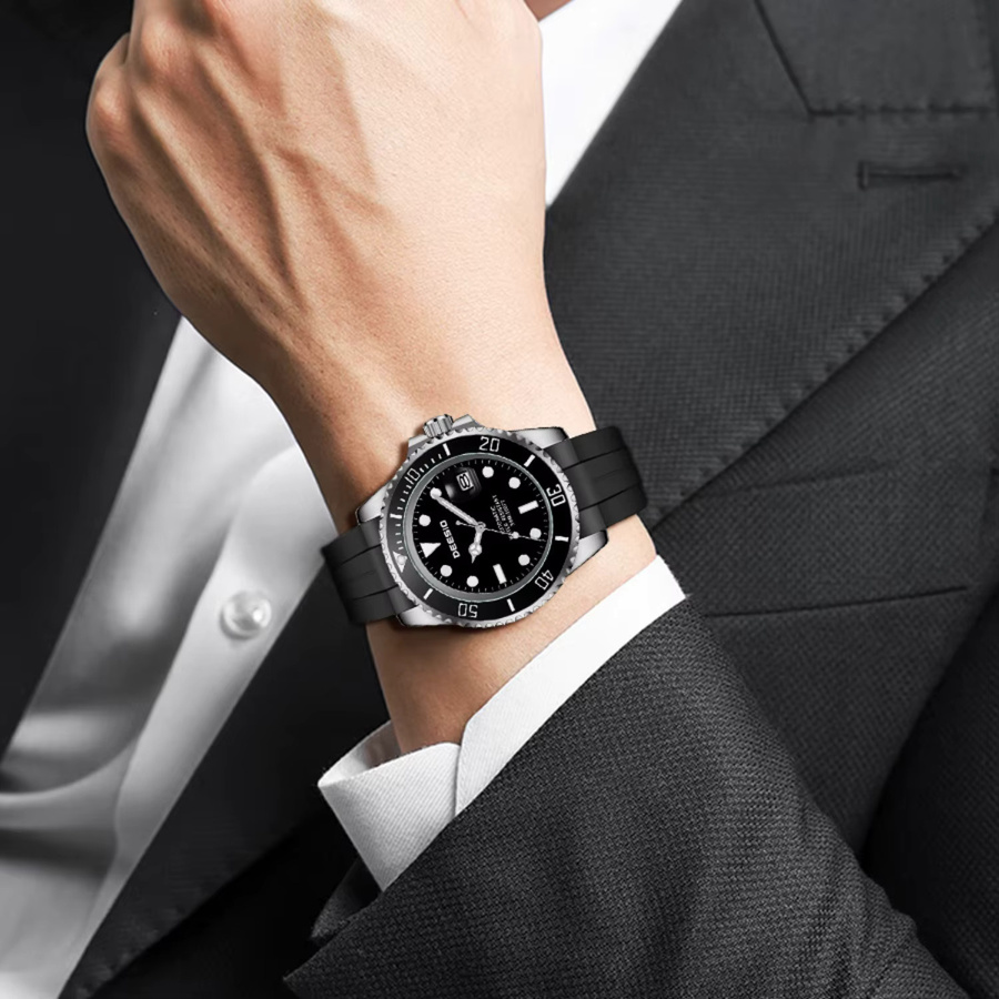Deesio Armbanduhr, Automatik, Edelstahlgehäuse, 41 mm, Silikon, Herren - Bild 3
