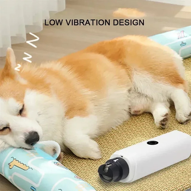 Elektrische Hundenagelschere in Weiß mit LED-Licht und USB-Ladefunktion für Hunde und Katzen - Bild 1