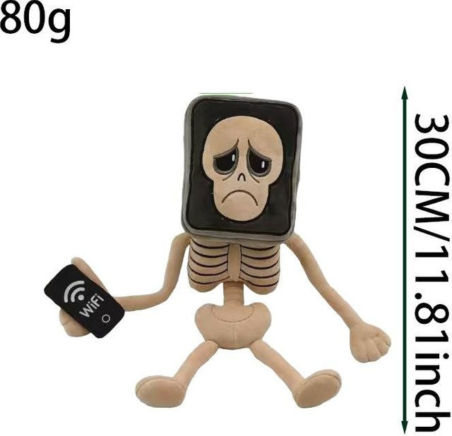Roblox Steal A Brainrot Mobile Skelett Plüschtier, 30cm, schwarz - Bild 1