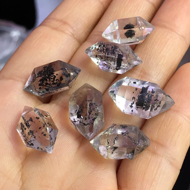 AierCrystal Natürlicher Herkimer-Diamant als weißer Rohstein für Reiki und Heilung, 1–10 g - Bild 1