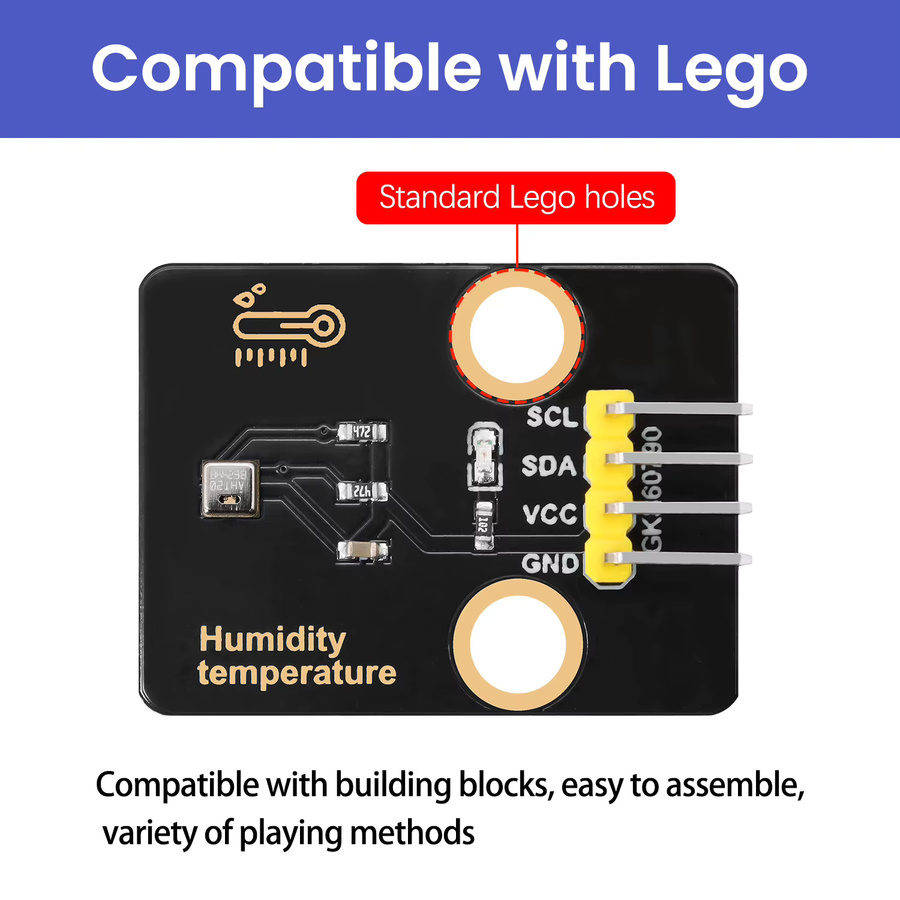 Keyestudio AHT20 Temperatur- und Feuchtigkeitssensor für Arduino und Raspberry Pi sowie Lego DIY elektronische Bausteine - Bild 2